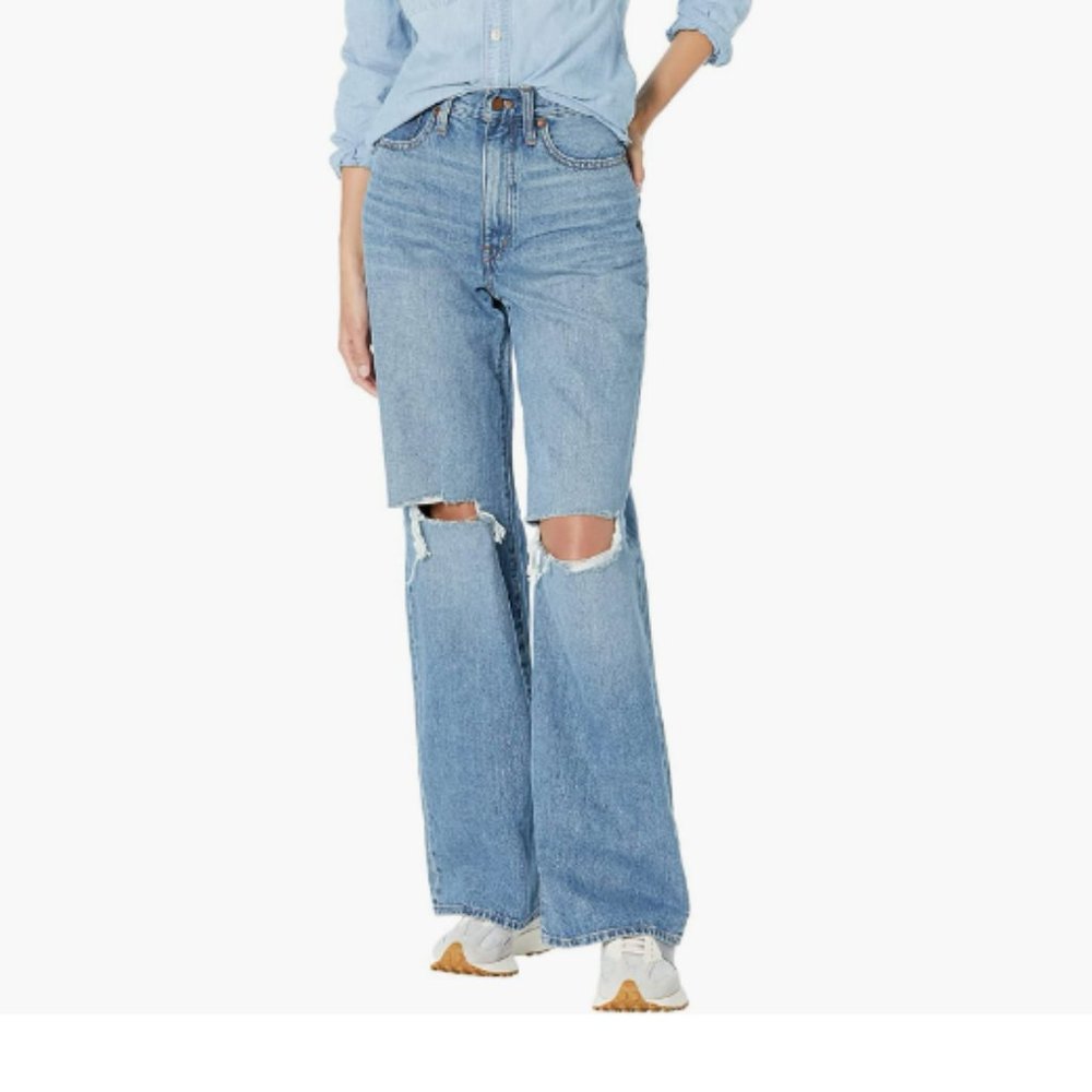 Madewell Superwide-Leg Jeans in Amcliffe Wash: Knee-Rip Edition Amcliffe Wash 3
